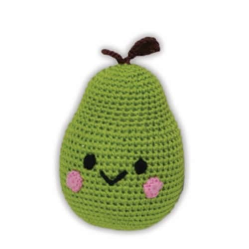Knit Knacks Bartlett Pear Organic Cotton Dog Toy - Small Perspective: front