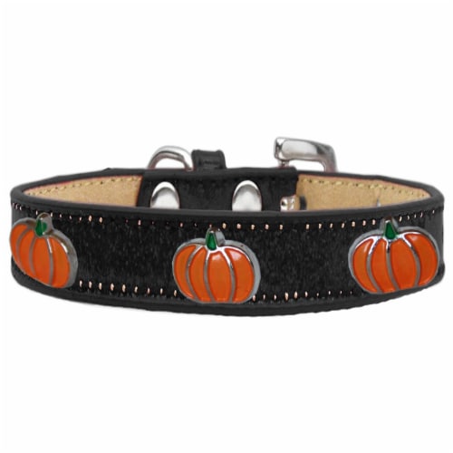 Pumpkin Widget Ice Cream Dog Collar, Black - Size 10 Perspective: front