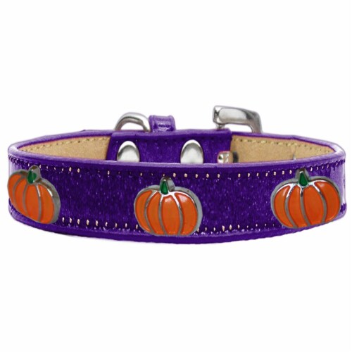 Pumpkin Widget Ice Cream Dog Collar, Purple - Size 14 Perspective: front