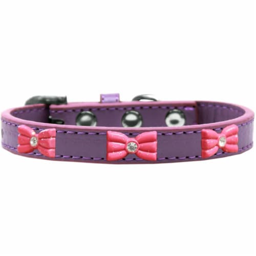 Pink Glitter Bow Widget Dog Collar Lavender Size 10 1 City