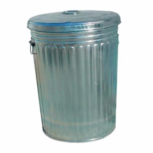 20 Gallon Galvanized Trash Can With Lid Perspective: front