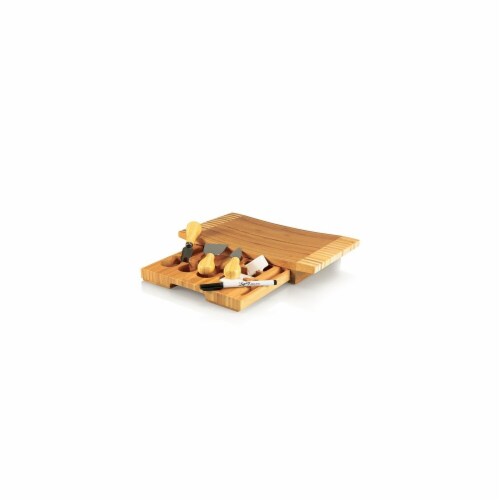 Concavo Cutting Board & Cheese Tools Set, Bamboo Perspective: front