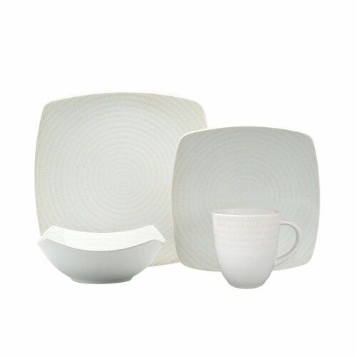 White Rice Dinner Set, 16 Piece Perspective: front