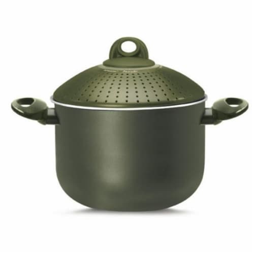 Terre di Siena Bio-Ceramix Nonstick Family PastaSi Pasta Cooker with Lid, 5-Quart - 7.75 in. Perspective: front