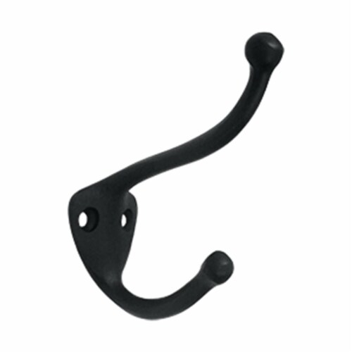 Coat & Hat Hook, Black - Solid Perspective: front