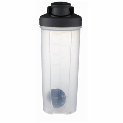 28 oz Clear with Black Lid Shake & Go Fit Bottle Perspective: front