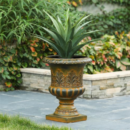 Classic Rustic Urn Planter, Bronze Perspective: front