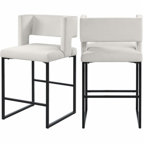 Meridian Furniture Caleb Velvet Counter Stool - Black Meridian Furniture Caleb Velvet Counter Stool - Black