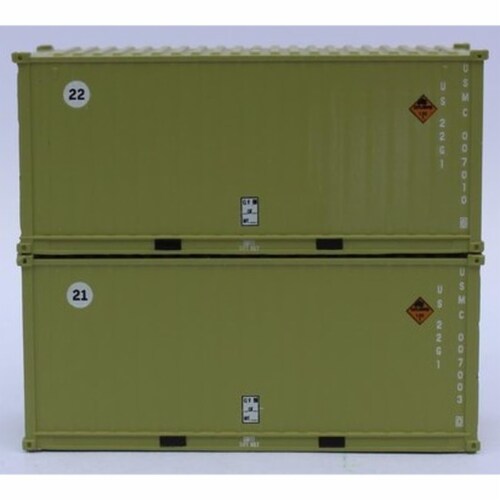 Jacksonville Terminal 205456 20 ft. N Scale USMC Marines Standard Height Corrugated Side Cont Perspective: front