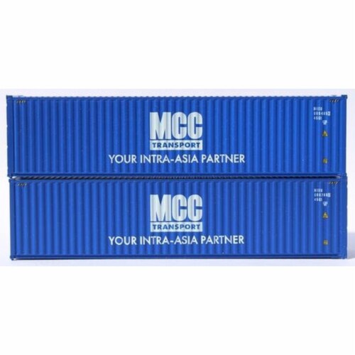 Jacksonville Terminal 405115 40 ft. N Scale MCC Trans High Cube Corrugated Side Containers - Perspective: front