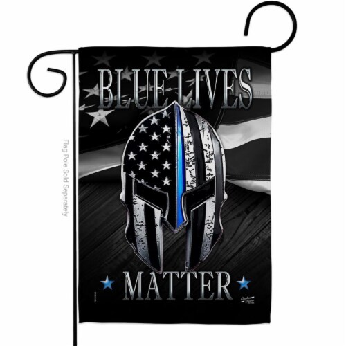 Angeleno Heritage G135293-BO 13 x 18.5 in. Blue Live Matter Garden Flag with Armed Forces Pol Perspective: front