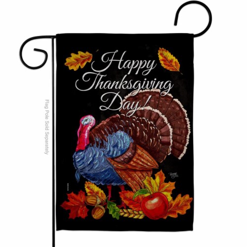 Breeze Decor G163103-BO 13 x 18.5 in. Thanksgiving Turkey Garden Flag with Fall Double-Sided Perspective: front
