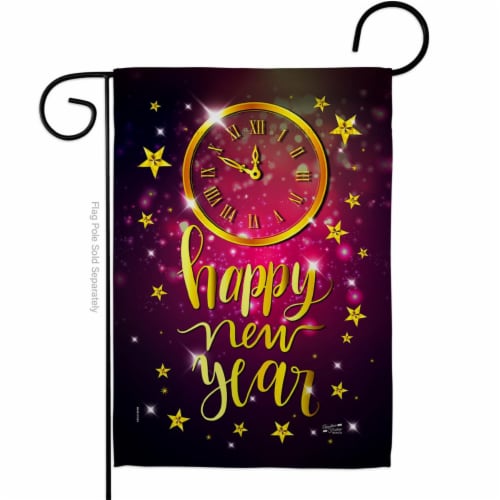 Angeleno Heritage G135131-BO 13 x 18.5 in. Unforgettable New Year Garden Flag with Winter Dou Perspective: front