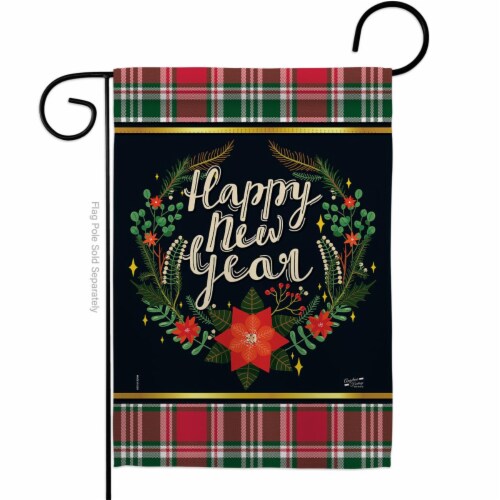 Angeleno Heritage G135222-BO 13 x 18.5 in. Winter New Year Garden Flag Double-Sided Decorativ Perspective: front