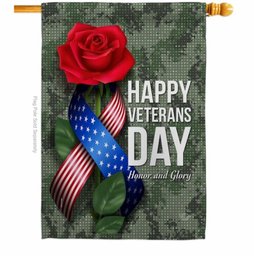 Ornament Collection H192332BO 28 x 40 in. Happy Veterans Day House