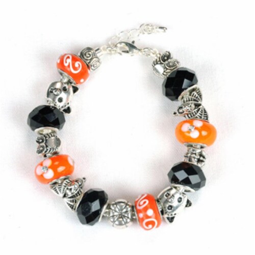 My Favorite Beads 143192PMM228 Happy Halloween Charm Bracelet Perspective: front