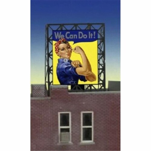 Miller Engineering MIE9110 HO O Scale We Can Do It Window Animated Neon Style Sign Kit Perspective: front