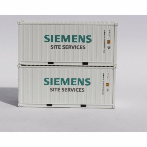 Jacksonville Terminal JTC205438 20 ft. N Scale VS Siemens Container, White, Black & Teal Gree Perspective: front