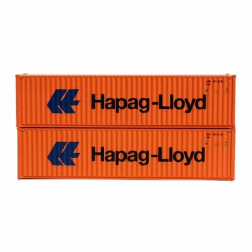 Jacksonville Terminal JTC405164 40 ft. N Scale Hapag-Lloyd High Cube Containers - Pack of 2 Perspective: front