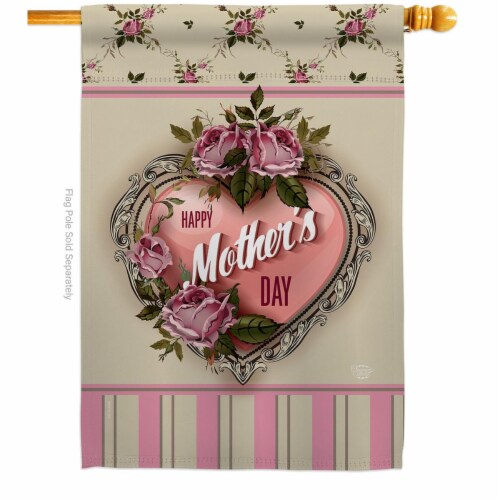 Ornament Collection H192183-BO Rose Mother Day Family 28 x 40 in. Double-Sided Decorative Ver Perspective: front