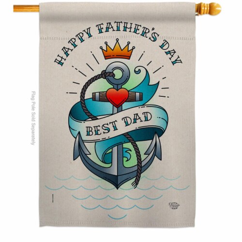Ornament Collection H192345-BO Best Dad Day Family Father 28 x 40 in. Double-Sided Decorative Perspective: front