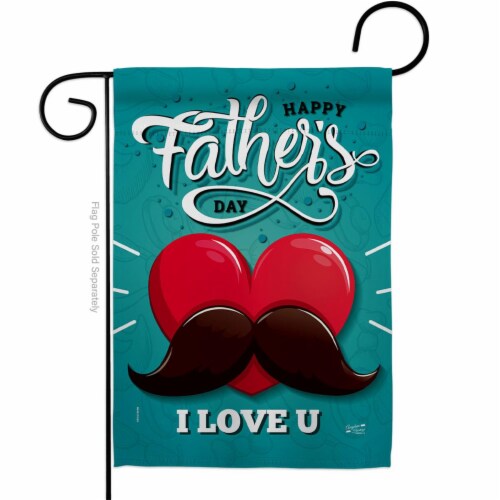 Angeleno Heritage G135153-BO Dad Mustache Family Father Day 13 x 18.5 in. Double-Sided Decora Perspective: front