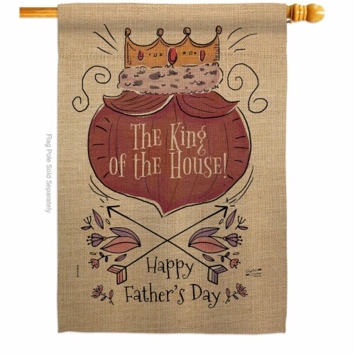 Angeleno Heritage H137125-BO The King of Family Father Day 28 x 40 in. Double-Sided Decorativ Perspective: front