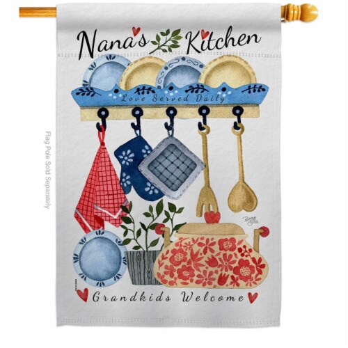 Breeze Decor H115246-BO Nanas Kitchen Family Grandparent 28 x 40 in. Double-Sided Decorative Perspective: front