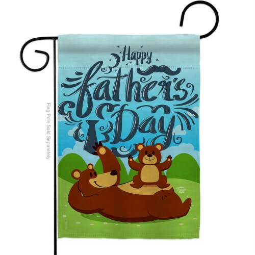 Ornament Collection G192065-BO Beary Happy Fathers Day Family Father 13 x 18.5 in. Double-Sid Perspective: front