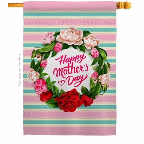 Ornament Collection H192518-BO Roses Mother Day Family 28 x 40 in. Double-Sided Decorative Ve Perspective: front