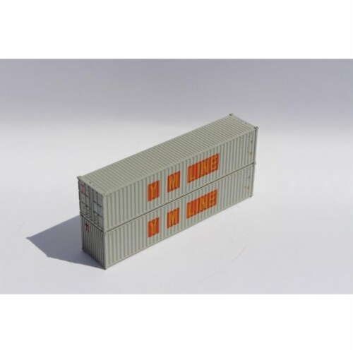 Jacksonville Terminal JTC405345 N Scale YM Line 40 Standard Height Containers, Pack of 2 Perspective: front