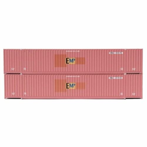 Jacksonville Terminal JTC535096 N Scale EMP Ex Hub 53 6-42-6 High Cube Containers, Set of 2 Perspective: front