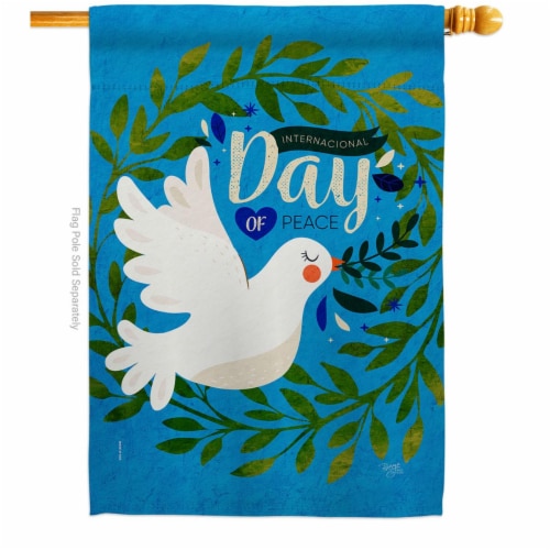 Breeze Decor H115220-BO 28 x 40 in. Peace Day Sweet Life Earth Double-Sided Decorative Vertic Perspective: front