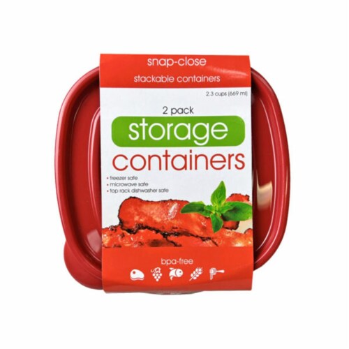 Kole Imports HC531-18 Plastic Square Food Container - Pack of 18 - 2 per Pack Perspective: front
