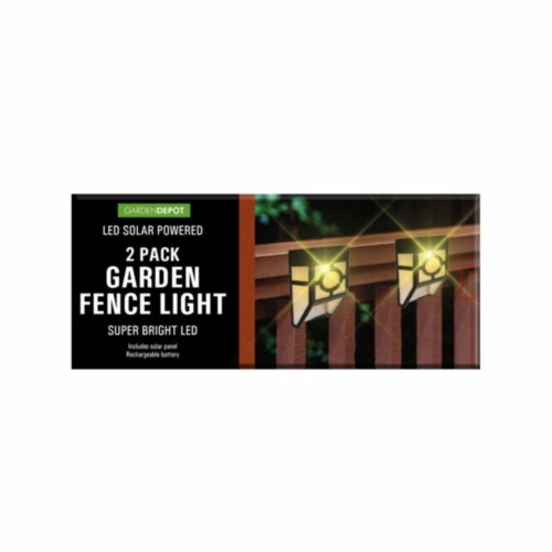 Kole Imports GE644-8 LED Solar Powered Garden Fence Lights - Pack of 8 - 2 per Pack Perspective: front