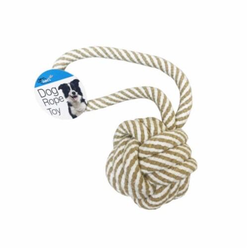 Kole Imports GE642-18 Rope Ball Pet Dog Toy - Pack of 18 Perspective: front