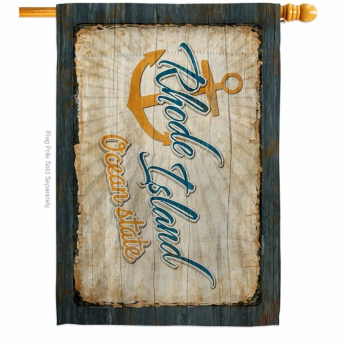 Americana Home & Garden H140984-BO 28 x 40 in. Rhode Island Vintage American State House Flag Perspective: front