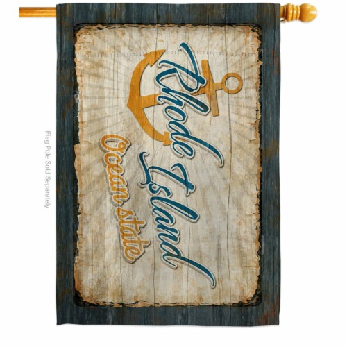 Americana Home & Garden H140984-BO 28 x 40 in. Rhode Island Vintage American State House Flag Perspective: front