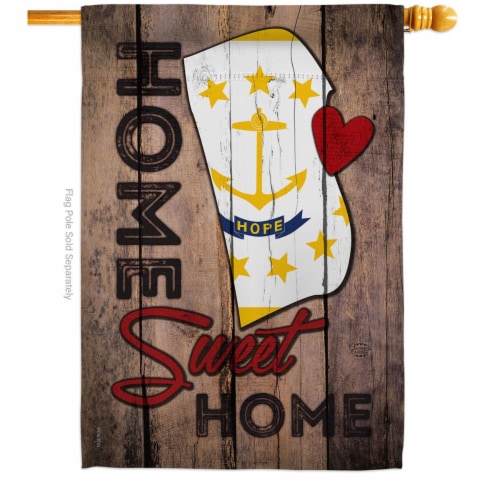 Ornament Collection H191156-BO 28 x 40 in. State Rhode Island Home Sweet American State Verti Perspective: front