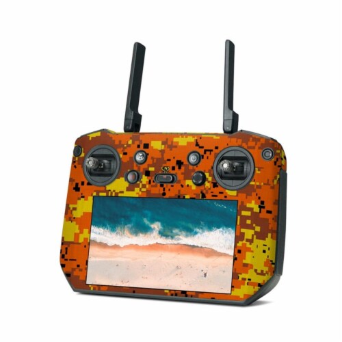 DecalGirl DJIRCP-DIGIOCAMO DJI RC Pro Controller Skin - Digital Orange Camo Perspective: front