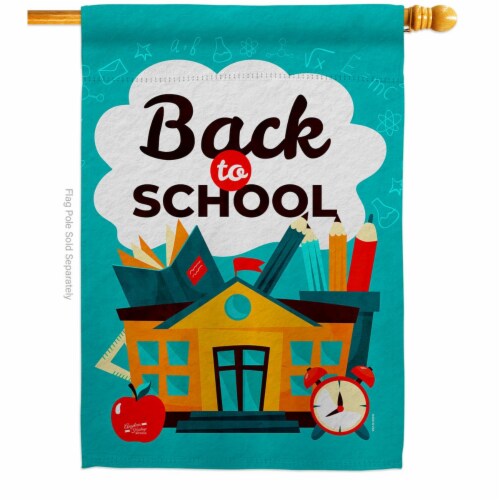 Angeleno Heritage H137452-BO Ready for School Education Back to 28 x 40 in. Double-Sided Deco Perspective: front
