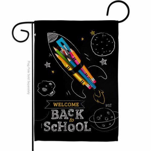 Angeleno Heritage G135425-BO Weclome Back to School Education 13 x 18.5 in. Double-Sided Deco Perspective: front