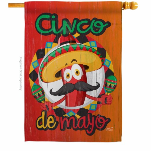 Angeleno Heritage H137041-BO Amigo Chili Cinco de Mayo Summertime 28 x 40 in. Double-Sided De Perspective: front