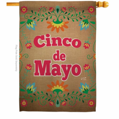 Angeleno Heritage H137042-BO Suzani Cinoco de Mayo Summertime Cinco 28 x 40 in. Double-Sided Perspective: front