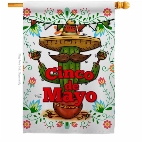 Angeleno Heritage H137012-BO Cinco de Mayo Summertime 28 x 40 in. Double-Sided Decorative Ver Perspective: front