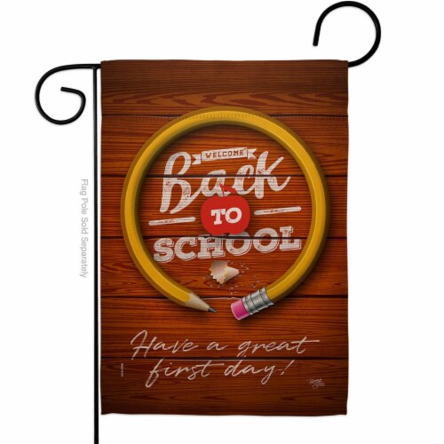 Breeze Decor G120055-BO First Day of School Education Back to 13 x 18.5 in. Double-Sided Deco Perspective: front