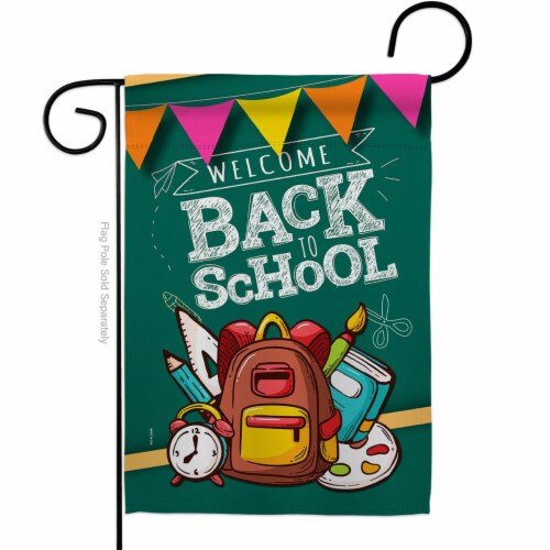 Ornament Collection G192213-BO Welcome Back Education to School 13 x 18.5 in. Double-Sided De Perspective: front