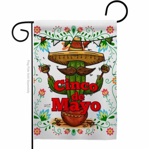 Angeleno Heritage G135012-BO Cinco de Mayo Summertime 13 x 18.5 in. Double-Sided Decorative V Perspective: front
