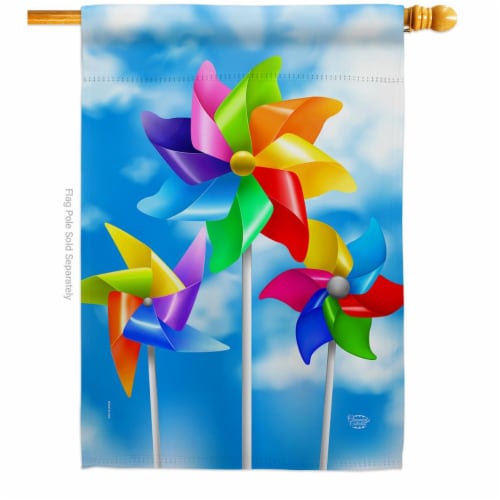 Ornament Collection H192642-BO Pinwheels Summertime Fun & Sun 28 x 40 in. Double-Sided Decora Perspective: front
