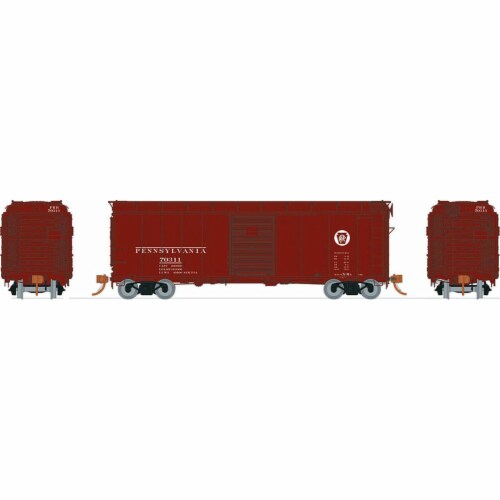 Rapido RAP123001A Single Door Box Cars with Pennsylvania Railroad Perspective: front